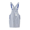 Women Suspender Dress Cute Pocket Cat Printed Summer Jeans Dresses Students Striped Mini Denim Bodycon Vestidos Mujer