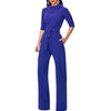 Tracksuit for Women Jumpsuit elegant Rompers Turn Down Collar Wide Leg Pants Trousers female overalls dungarees Ladies Pantsuit