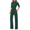 Tracksuit for Women Jumpsuit elegant Rompers Turn Down Collar Wide Leg Pants Trousers female overalls dungarees Ladies Pantsuit