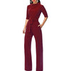 Tracksuit for Women Jumpsuit elegant Rompers Turn Down Collar Wide Leg Pants Trousers female overalls dungarees Ladies Pantsuit