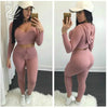 Tracksuits 2022 Winter 2 Pieces Set Women Knitted Cotton Hoodies Jumpsuits Pink Sweater Crop Top + Pants Sporting Suits Outfits