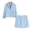 Traf 2023 Spring Women Suits With Skirt Sets Cropped Tweed Blazer Woman 2 Pieces Set Mini Skirts Female Oufits