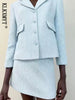 Traf 2023 Spring Women Suits With Skirt Sets Cropped Tweed Blazer Woman 2 Pieces Set Mini Skirts Female Oufits
