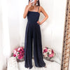 Trendy Women clothes solid strap Sleeveless Jumpsuit off shoulder summer Party polyester Romper one pieces