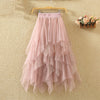 Tulle Skirts Womens Faldas Mujer Moda 2022 Elastic High Waist Mesh Tutu Maxi Pleated Long Midi Saias Jupe Women's Skirt