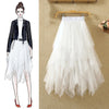 Tulle Skirts Womens Faldas Mujer Moda 2022 Elastic High Waist Mesh Tutu Maxi Pleated Long Midi Saias Jupe Women's Skirt