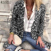Turn Down Collar Blazer Leopard Printed Women's Blazers ZANZEA 2022 Casual Long Sleeve Coats Lady Loose Jackets Outwear