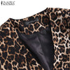 Turn Down Collar Blazer Leopard Printed Women's Blazers ZANZEA 2022 Casual Long Sleeve Coats Lady Loose Jackets Outwear