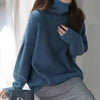 Turtleneck Cashmere Sweater Women Solid Knitted Sweater Winter Thicken Pullover Casual Long Sleeved Warm Jumper Loose Pull Femme