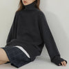 Turtleneck Cashmere Sweater Women Solid Knitted Sweater Winter Thicken Pullover Casual Long Sleeved Warm Jumper Loose Pull Femme