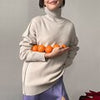 Turtleneck Winter Pullover Women Oversize Thick Knit Sweater Casual Loose Long Sleeve Knitwear Korean Solid Warm Jumper