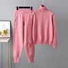 Turtleneck Winter Tracksuit Women Casual 2 Pieces Sets Knitted Sweater And Jogging Pants Suits Female Loose Solid Warm Outfits