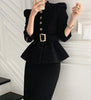 Tweed Set Skirts Suit Two Piece Fall Winter Office Lady Casual French Korean Style Slim Fit Blazer Skirt Woman Clothes