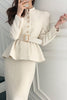 Tweed Set Skirts Suit Two Piece Fall Winter Office Lady Casual French Korean Style Slim Fit Blazer Skirt Woman Clothes