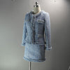 Tweed Skirt Suit Women  2 Two Piece Set Woolen Jacket Coat Vintage Fringe Mini Skirt Ladies Autumn Winter Clothes