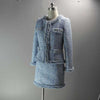 Tweed Skirt Suit Women  2 Two Piece Set Woolen Jacket Coat Vintage Fringe Mini Skirt Ladies Autumn Winter Clothes