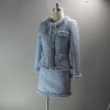 Tweed Suit Women  2 Two Piece Set Woolen Jacket Coat Vintage Fringe Mini Skirt Ladies Autumn Winter Clothes