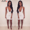 Twine tie the same series Package hip Deep V Halter black and white dress Wear more clothes Lace sexy nightclub loaded summer Hi