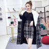 Two 2 Piece Sets Women Korean Style Wollen Blends Overcoat Skirts Female High Waist Skirt Suits Elegant Winter Set