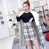 Two 2 Piece Sets Women Korean Style Wollen Blends Overcoat Skirts Female High Waist Skirt Suits Elegant Winter Set