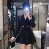 Two Piece Set Autumn Y2k Korean Chic Blazer Women Ladies Long Sleeve Suit Jacket Casual High Waist Pleated Fluffy Skirts