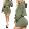 Two Piece Set Tracksuits Sexy Women Pink Hoodies Bodycon Mini Skirt and Top Set Party Wear Sexy Club Outfits 2022