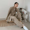 Two Piece Set Women Blazer and Pants Suit Lace Up Matching Sets Office Lady 2022 Autumn Outfits