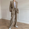 Two Piece Set Women Blazer and Pants Suit Lace Up Matching Sets Office Lady 2022 Autumn Outfits