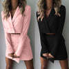 Two Piece Set Women Two Piece Suit Short Jacket+package Hip Slim Fit Coat High Waist Skirt Tracksuit Women*