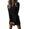 Two Piece Set Women Two Piece Suit Short Jacket+package Hip Slim Fit Coat High Waist Skirt Tracksuit Women*