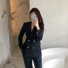 Two Piece Sets Women's Striped Printed Office Loose Casual Classic Long Sleeve Blazer Chic Elegant High Waist Long Pant Suit