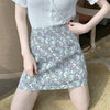 Two-Piece Suit V-neck Purple Top Women's Summer Pleated Western Style Ruffled Short Sleeves Chiffon Shirt Skirt