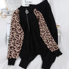 Two Piece Tracksuit Long Sleeve Coat And Trousers Leopard Patchwork Knit Casual Suit Set 2023 Autumn Female Korean