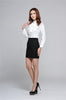 Two Piece Women Business Suits with Skirt and Tops Sets White Blouses & Shirts Ruffles Office Ladies Work Wear Clothes