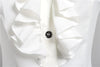 Two Piece Women Business Suits with Skirt and Tops Sets White Blouses & Shirts Ruffles Office Ladies Work Wear Clothes