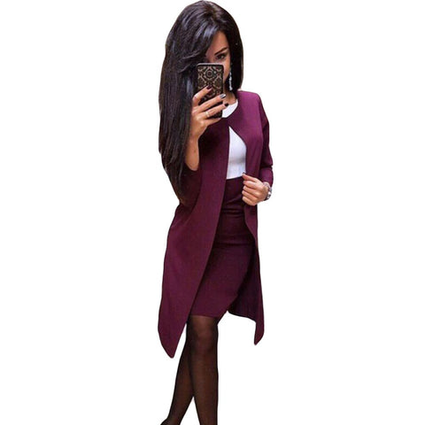 Two Pieces Women's OL Sets Casual Slim Blazer Jacket And Office Lady Workwear Mini Skirt Suit WDC3676