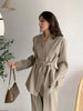 Two piece blazer sets woman ins style loose solid khaki blazer+high waist pants 2022 autumn office wear outfit sold separately
