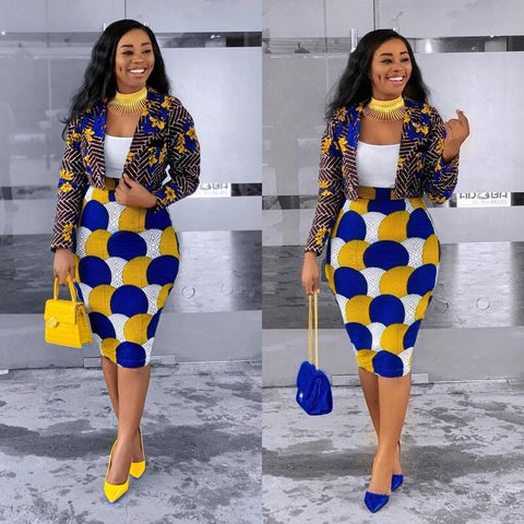 Two-piece plus size women's casual small suit 2 piece work suit skirt ropa mujer talla grande blazer and skirt suit