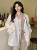 UCXQ Light  Socialite Fake Two-piece Double Breasted Women Blazers Autumn Loose Casual Suit Coat Tide 10AB2762
