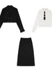 UNXX 2 Piece Set Ladies Suit Collar Short Coat Top+High Waist Skirt Women Skirt Suits 2 Piece Blazer and Skirt Harajuku