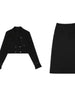 UNXX 2 Piece Set Ladies Suit Collar Short Coat Top+High Waist Skirt Women Skirt Suits 2 Piece Blazer and Skirt Harajuku