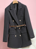 UNXX 2023 Autumn Winter  Women Black Brown OL Office Blazer with Belt Spring Design  Buttons Blazer Women