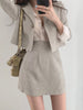 UNXX Blazer & Suits Skirt Suits Full Sleeve Short Blazer Coat Slim High Waist Skirts Mini Solid Slim Casual Vintage 2 Pieces Set