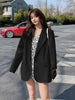 UNXX Blazer Women Spring Autumn 2023 Black Loose Woman Korean Style Black Suit Jacket Blazers for Women Office Lady Harajuku