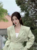 UNXX Casual Korean Two Piece Set Woman Office Style Elegant Skirt Suits Autumn Slim Long Sleeve Coat Designer Mini Skirt