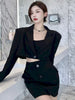 UNXX Casual Korean Two Piece Set Woman Office Style Elegant Skirt Suits Autumn Slim Long Sleeve Coat Designer Mini Skirt