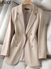 UNXX Female Temperament Notched Collar Double Breasted Solid Blazer 2023 Autumn Women Suit Coat Blazer Women Harajuku