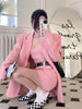 UNXX  Sweet Pink Blazer Skirt Set Girl Suit Coat +Camisole+ Mini Skirt Suit Female 3 Piece Set Women Summer Fall New