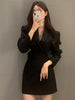 UNXX Jacket Skirt Two Piece Sets Long Sleeve V-neck Coat Suit Autumn 2023+ Mini Skirts Korean Office 2pc Set Elegant Black Suit