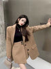 UNXX Korean Wool Coats Jackets Suit Women Autumn Winter Pure Color Loose Blazers Coat + High Waist Irregular Skirts Sets